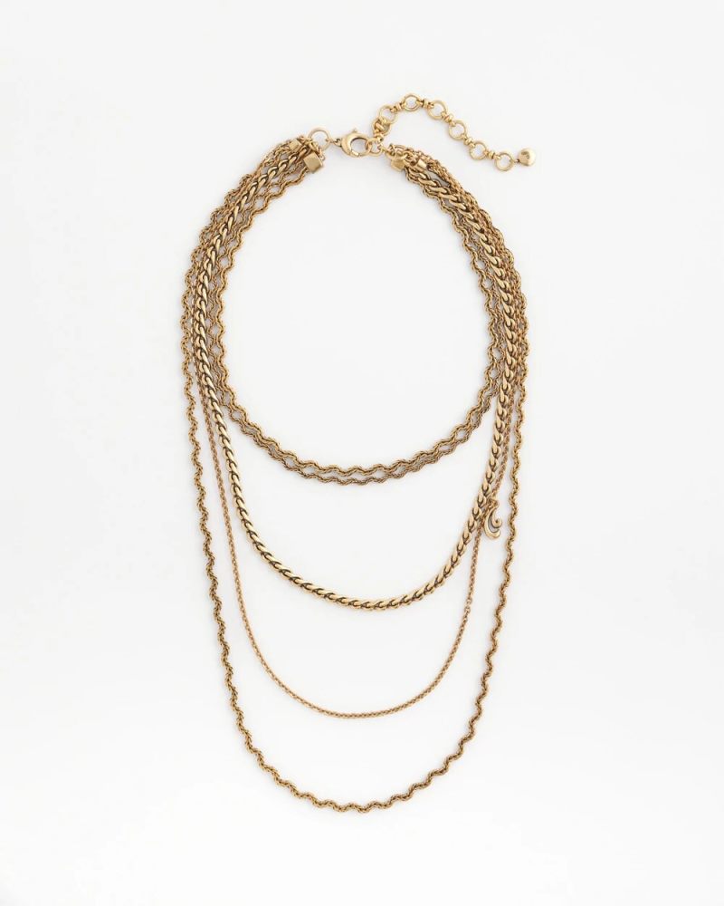Chicos Multi Strand Gold Tone Necklace - GOLD