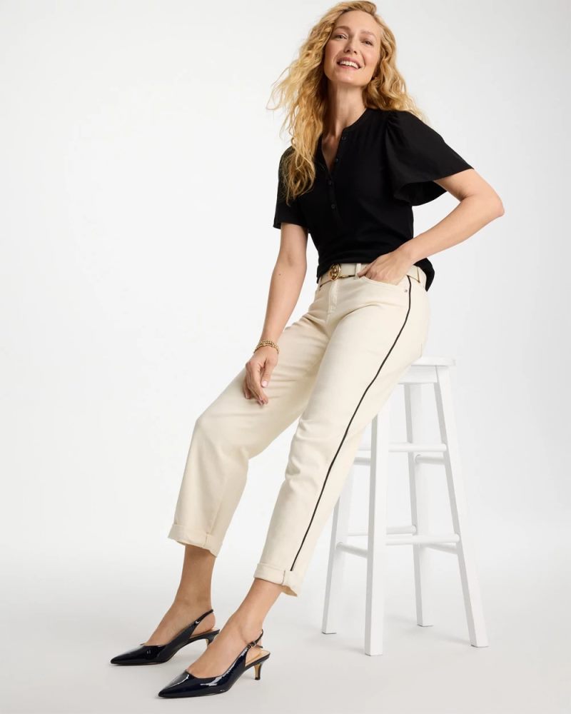 Chicos Relaxed Boyfriend Jean - SEA SALT