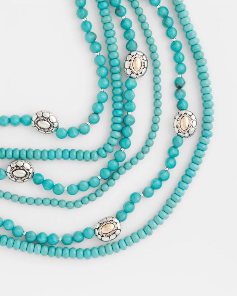 Chicos Turquoise Multistrand Bib Necklace - TURQUOISE