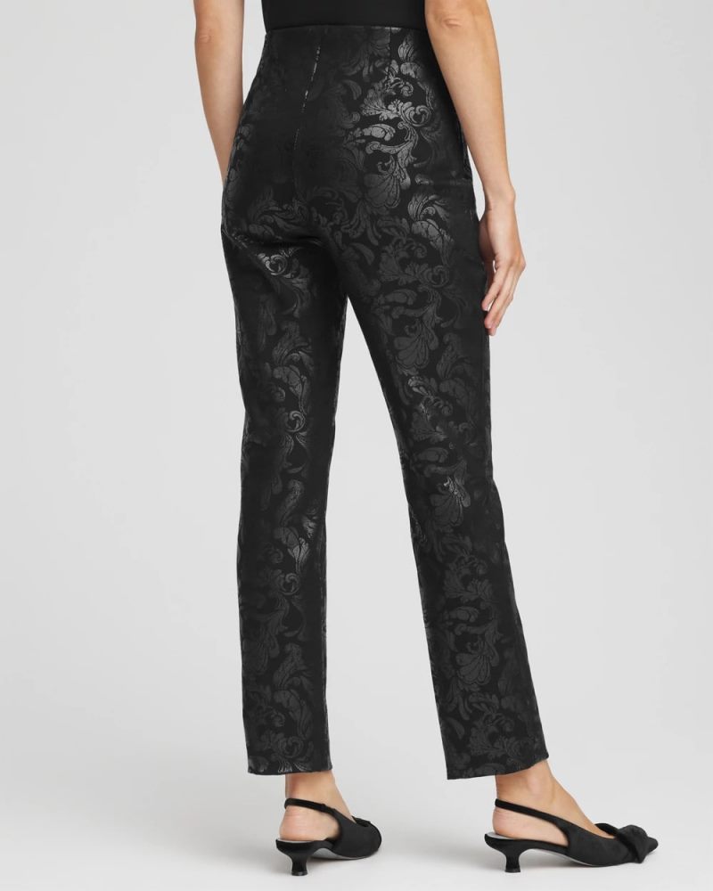 Chicos Juliet Black FoiledSlim Ankle Pants - BLACK