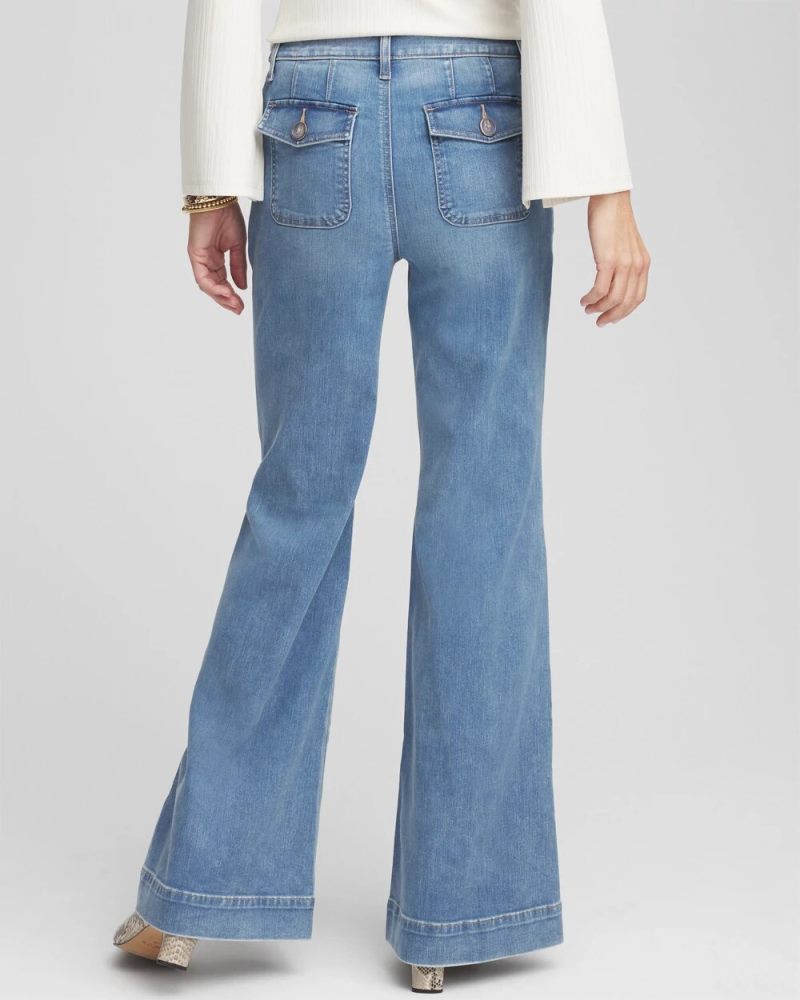 Chicos Super-Soft Flare Jeans - SILVER LAKE INDIGO