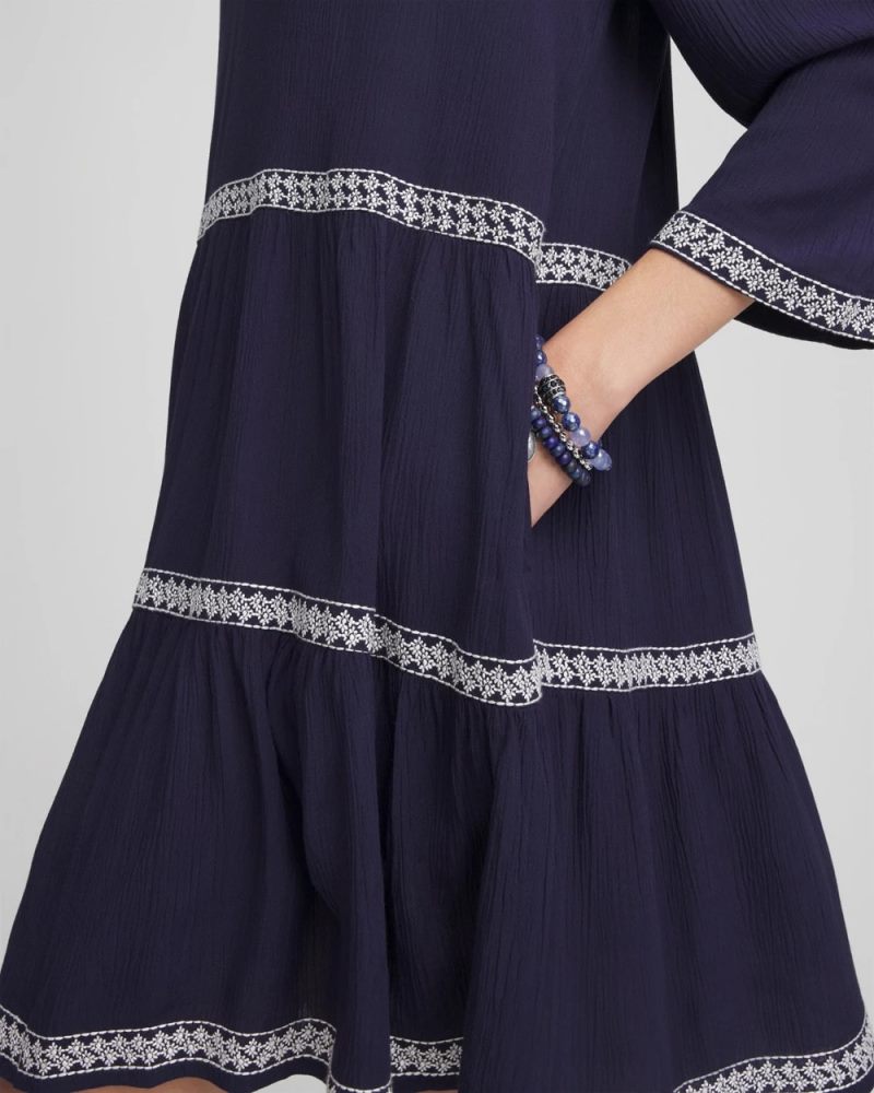Chicos Chico's Beach Swimsuit Cover-Up Dress - PASSPORT BLUE