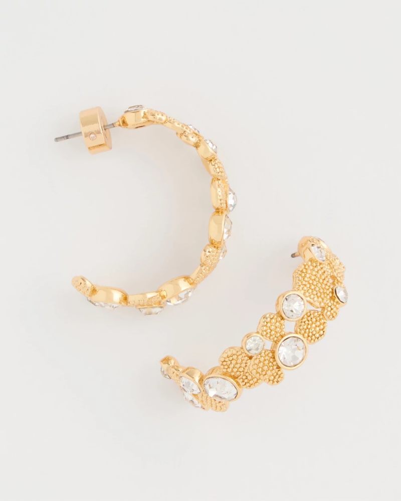 Chicos Sea Foam Hoop Earrings - GOLD