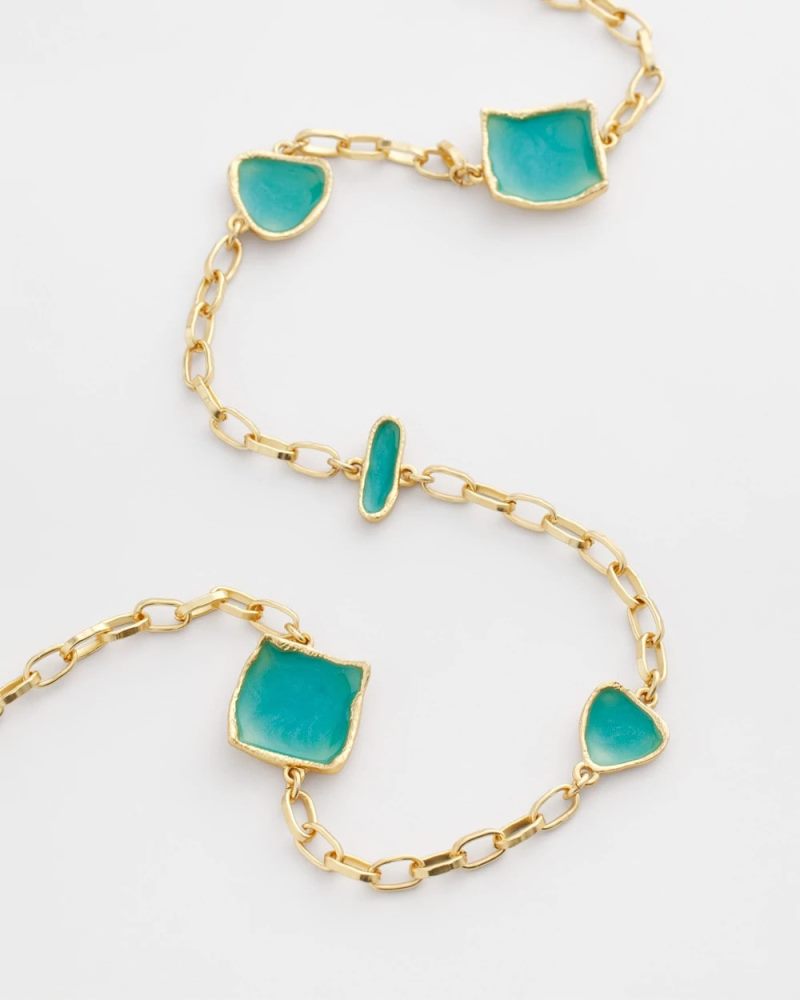 Chicos Gold Tone Single-Strand Necklace - BLUE