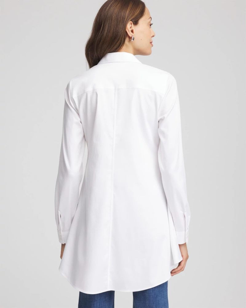 Chicos No Iron Pocketed Tunic - OPTIC WHITE