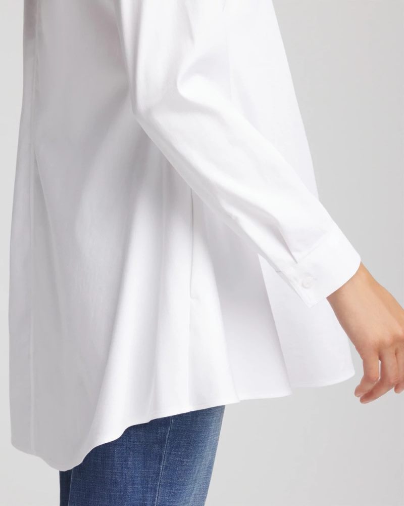 Chicos No Iron Pocketed Tunic - OPTIC WHITE