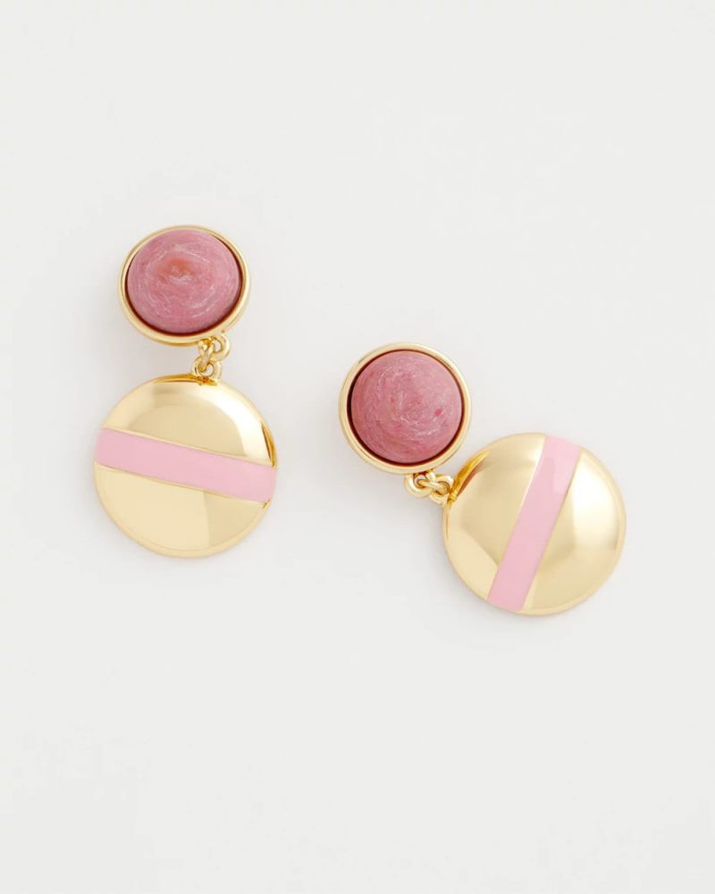 Chicos Pink Enamel Sphere Drop Earrings - PINK