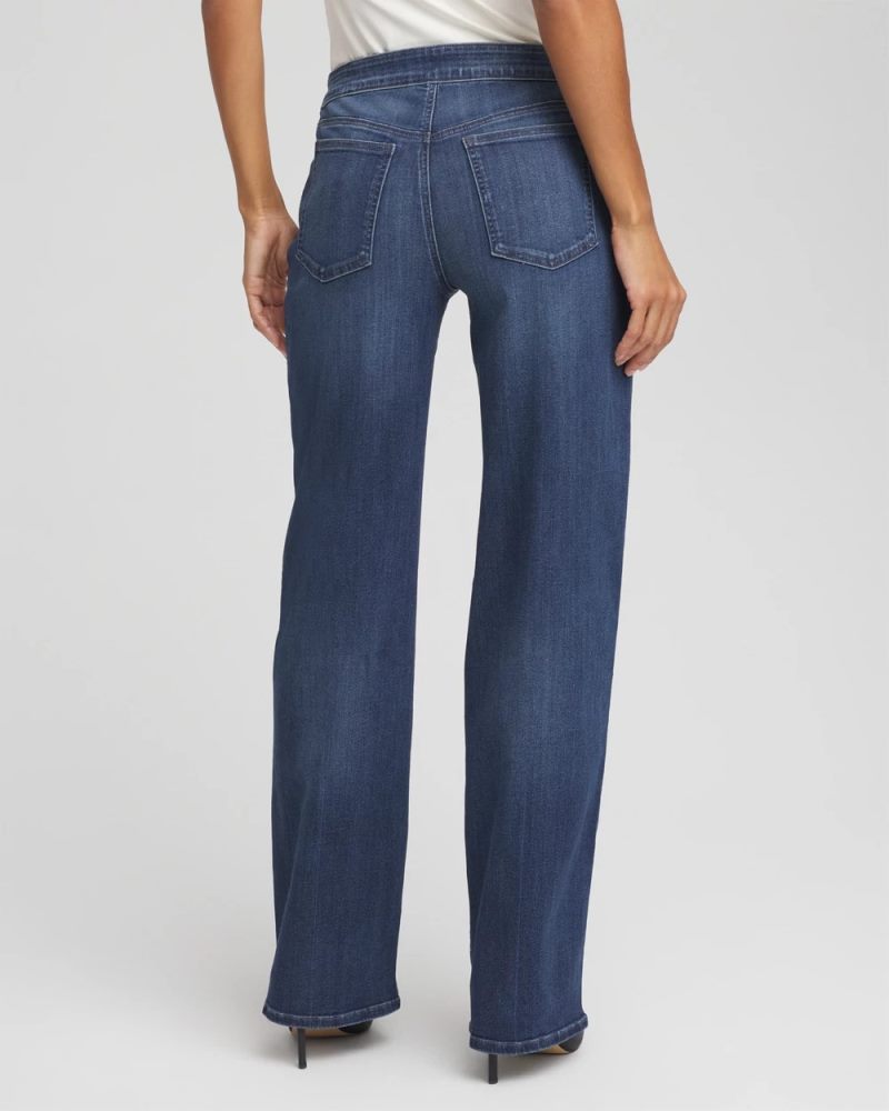 Chicos Pull On Wide Jean - ALEAH INDIGO