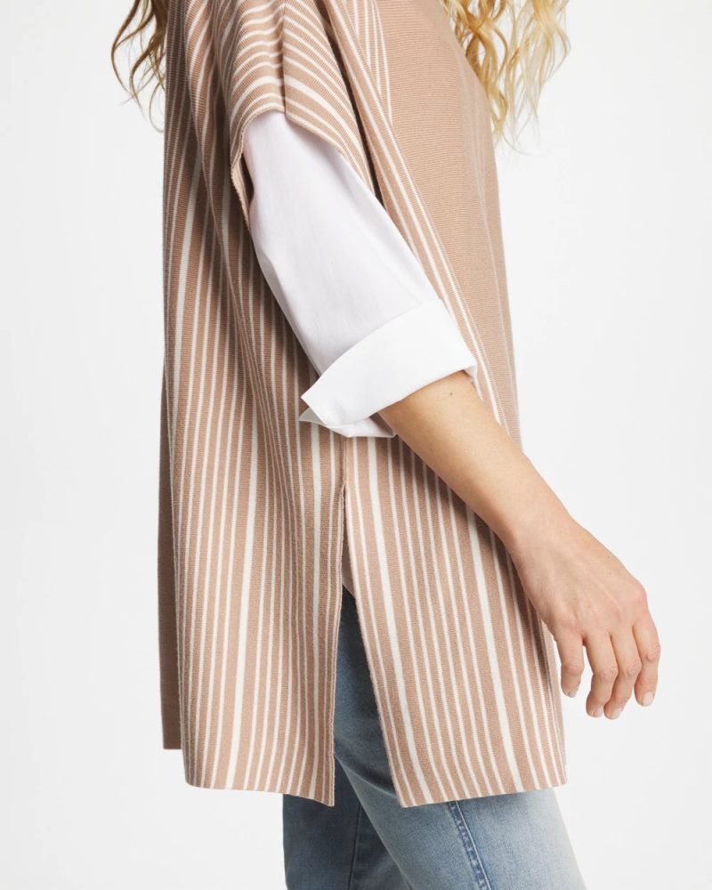 Chicos Turtleneck Sweater Poncho - VANILLA CHAI