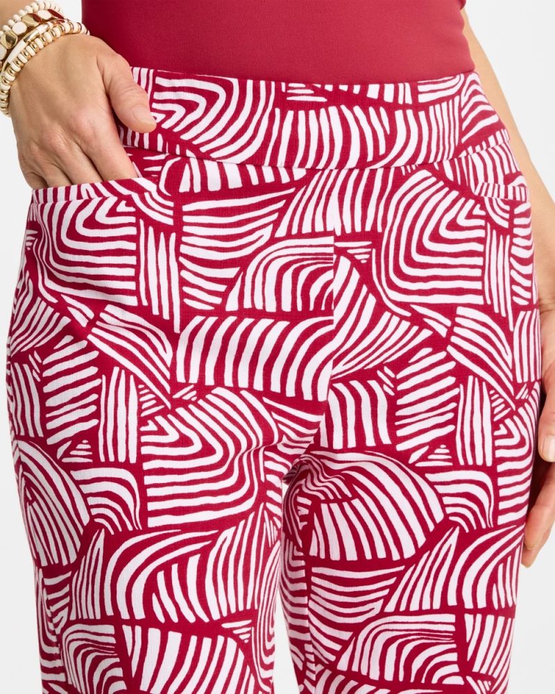 Chicos Brigitte™ Slim Geo Pull-On Capri Pant - CHERRY LUSH