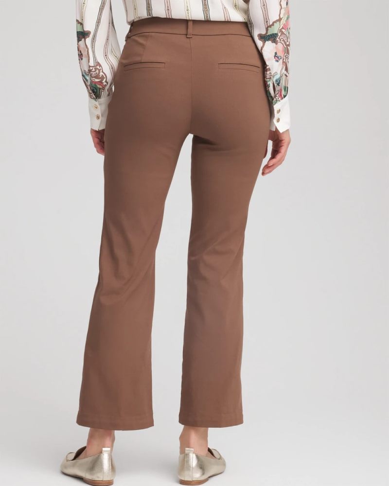 Chicos Emme Cropped Flared Pants - DRIED MUSHROOM