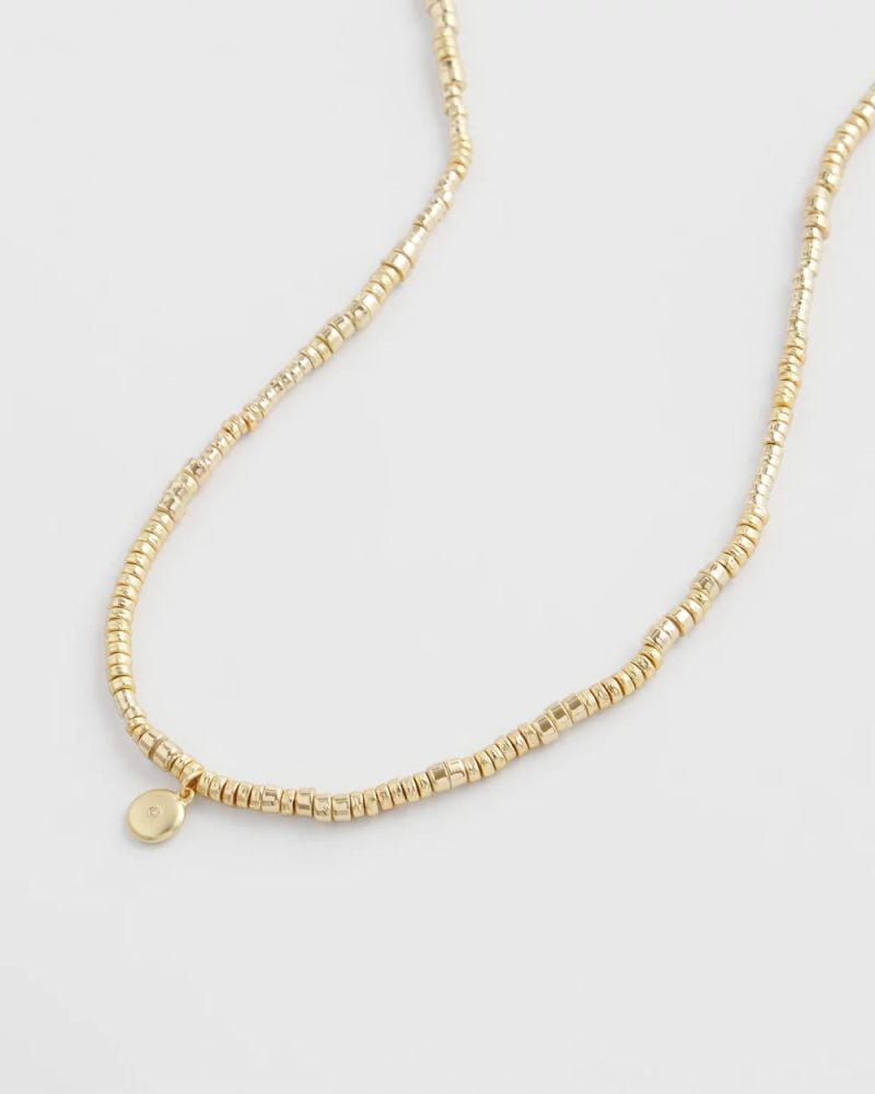 Chicos Long Goldtone Seed Bead Necklace - GOLD