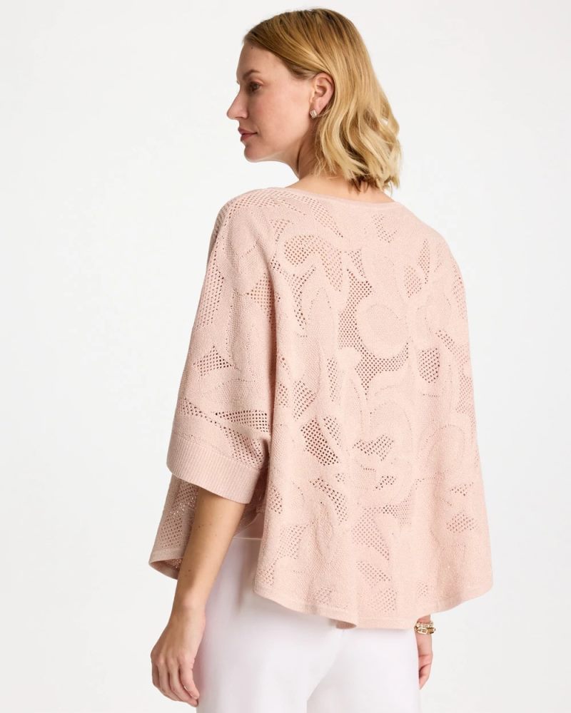 Chicos Boatneck Rounded Hem Poncho - ROSE SMOKE