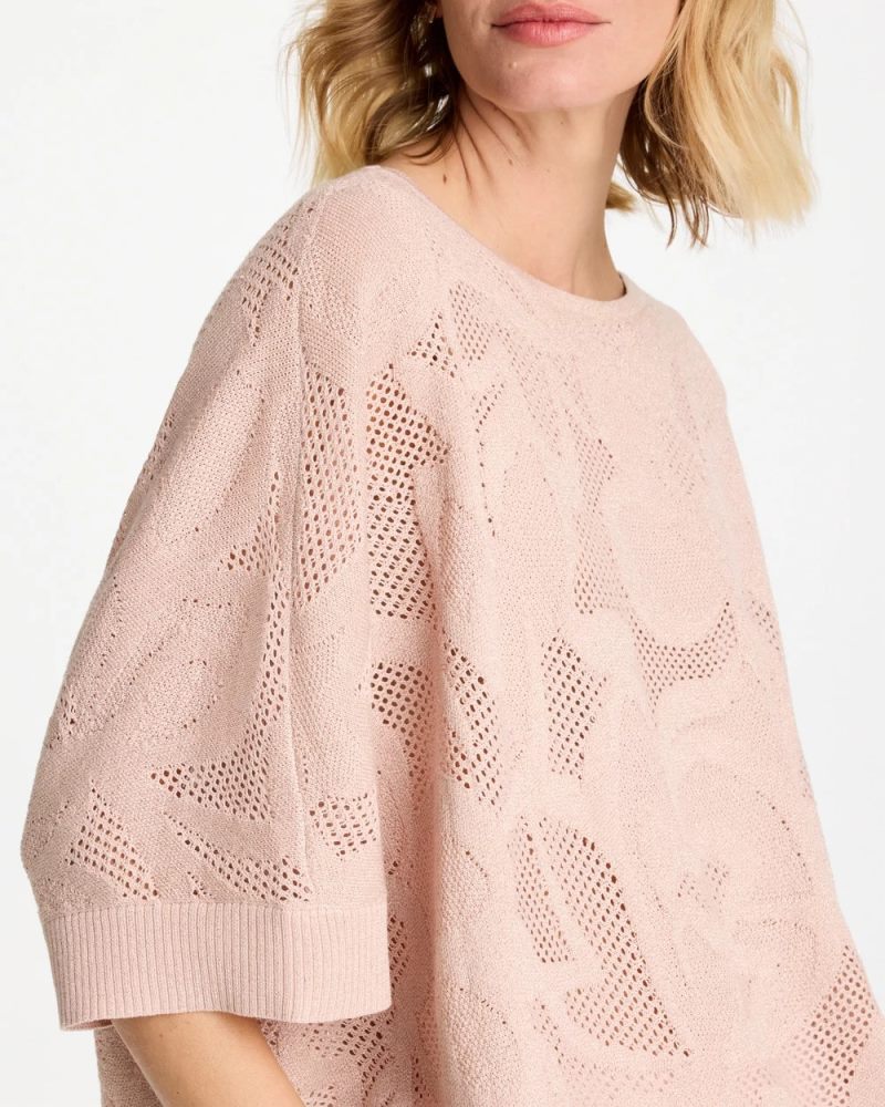 Chicos Boatneck Rounded Hem Poncho - ROSE SMOKE